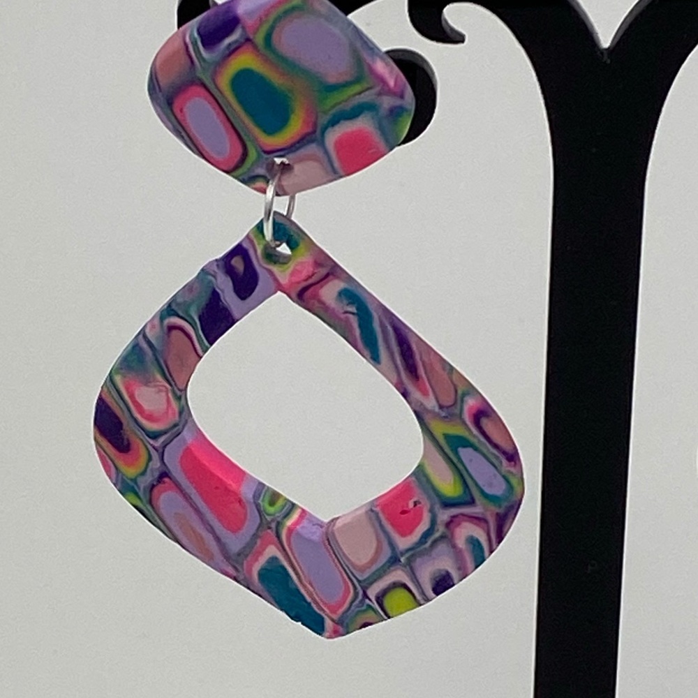 Unique Handmade Polymer Clay Stud Earrings - Picture 7 of 14